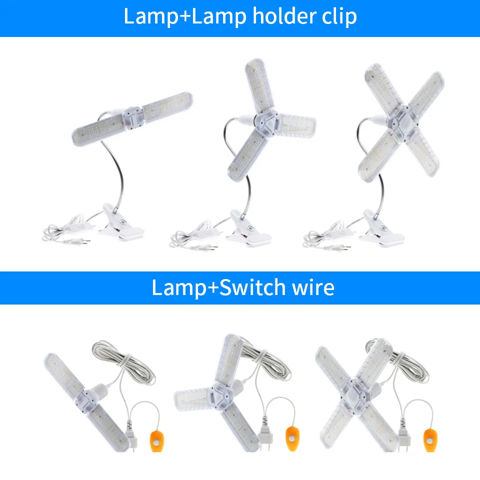 Imagem -05 - Foldable Full Spectrum Led Grow Light Planta Crescente Luz Phytolamp Bulb Plantas de Interior Flower Seedling E27 24w 36w 48w