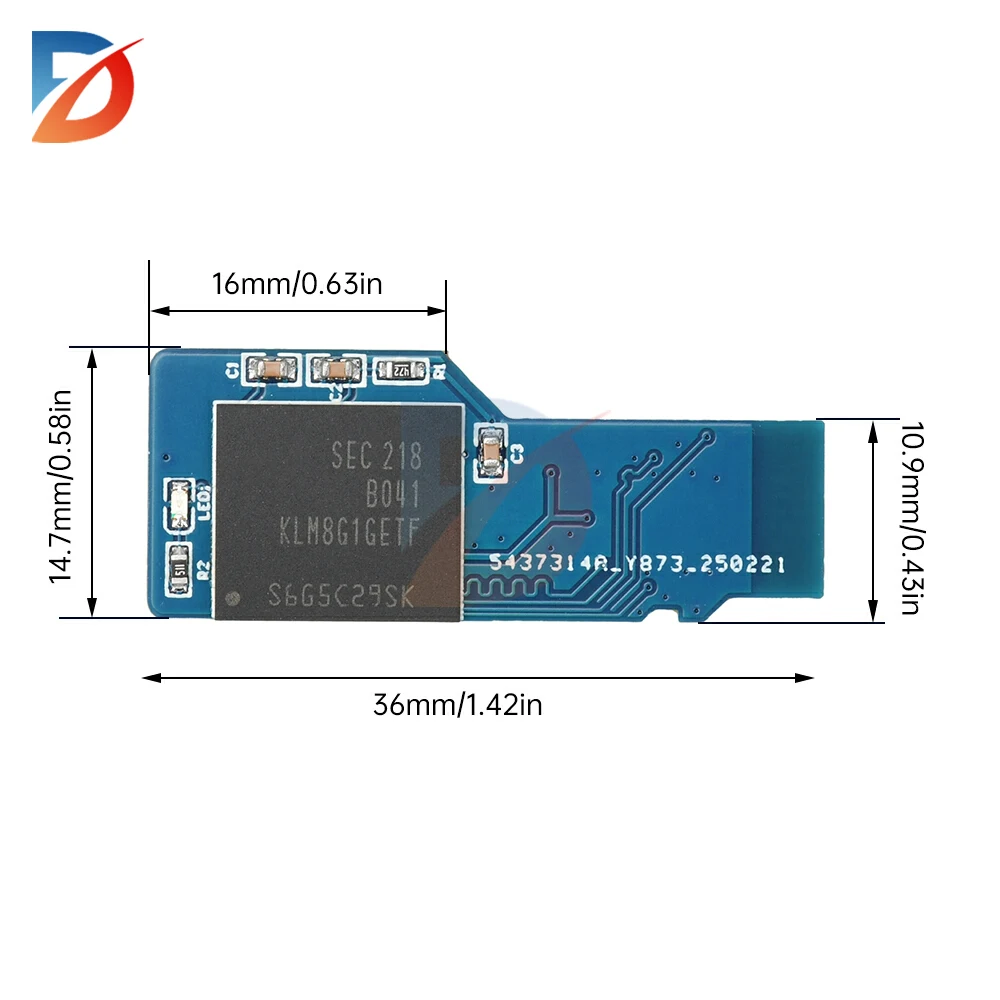 8GB EMMC to TF Card Module BGA153 BGA169 to Micro SD Card MMC Card USB 3.0 Card Reader HS400 Is Required PCB Module