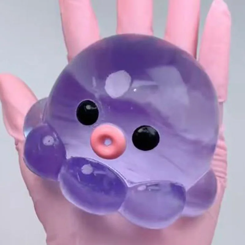 6x4cm Hausgemachtes Blasen-Oktopus-Quetschspielzeug – Entspannender Spaß für Partys und Geburtstage – Langsam zurückfederndes TPR-Material – Interaktives sensorisches Spielzeug