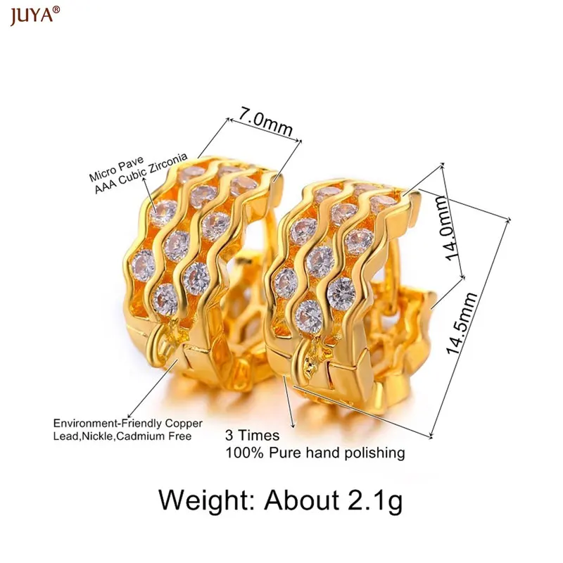 JUYA 1Pair Copper Clasps Hooks Earrings CZ Zircon Hoop For DIY Needlework Pearl Earrings Jewelry Making Findings Accessories