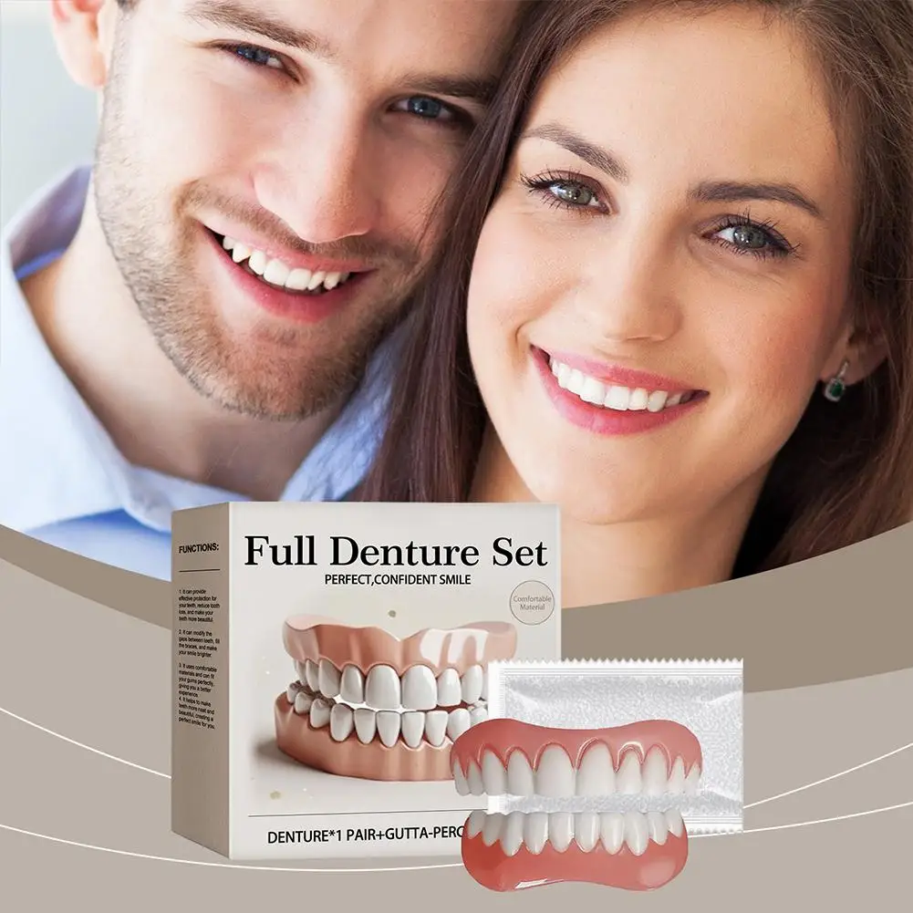 Adjustable Dentures Teeth Set Snap-on Fake Teeth Portable Braces Decorate Gaps For Teeth Enhance Aesthetic Adult Dropshipping
