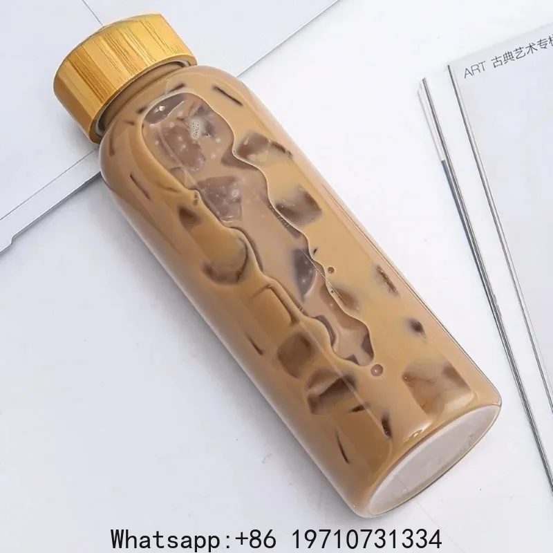 2/4PCS Glass Sports Water Bottle with Lid Leak-Proof And Heat-Resistant 500/750/1000ML for Camping Outdoor Activities And Sports
