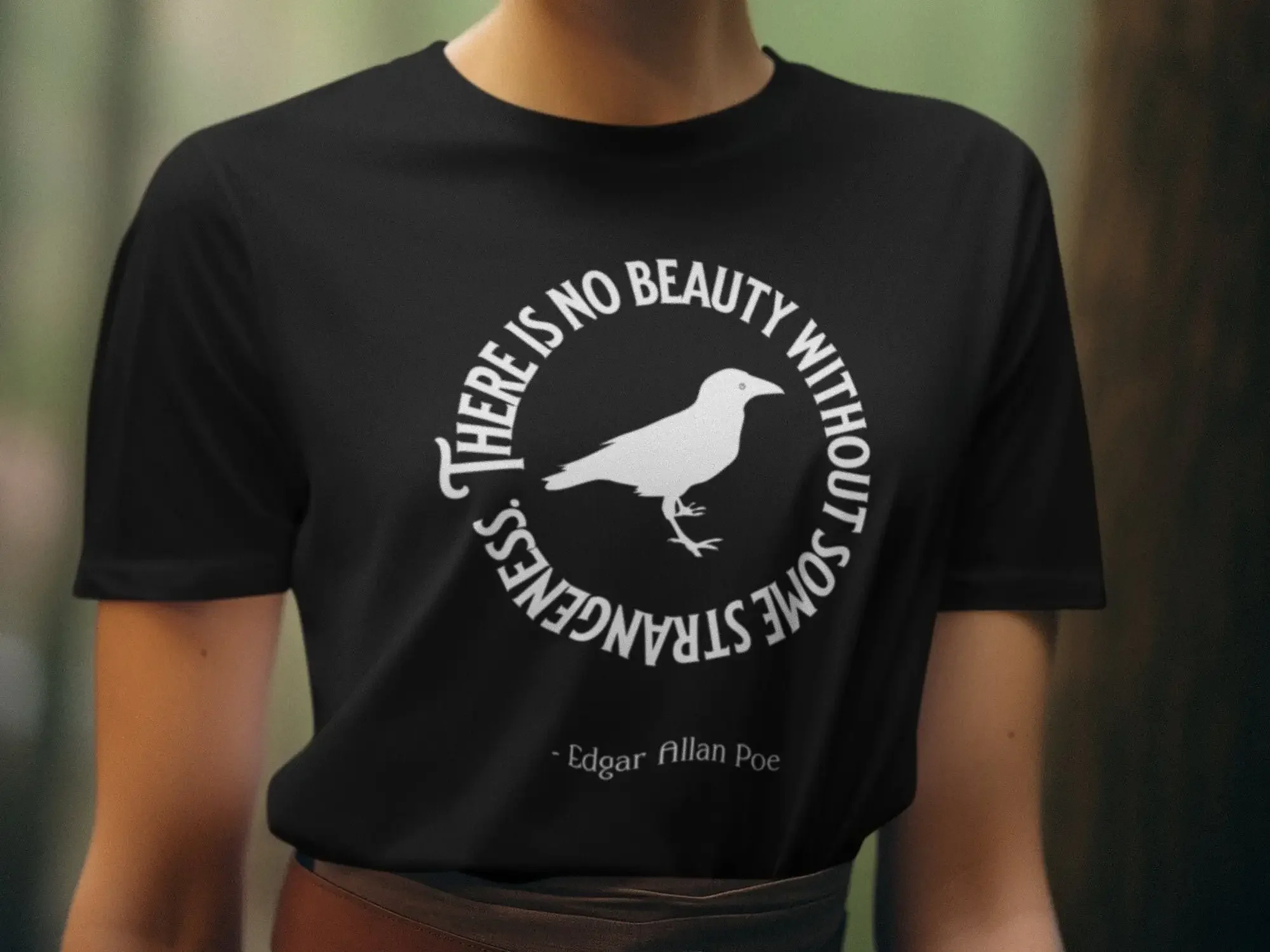 Gothic There Is No Beauty Without Some Strangeness Jersey  T Shirt Edgar Allan Poe Romantic for Poet Writer Teacher