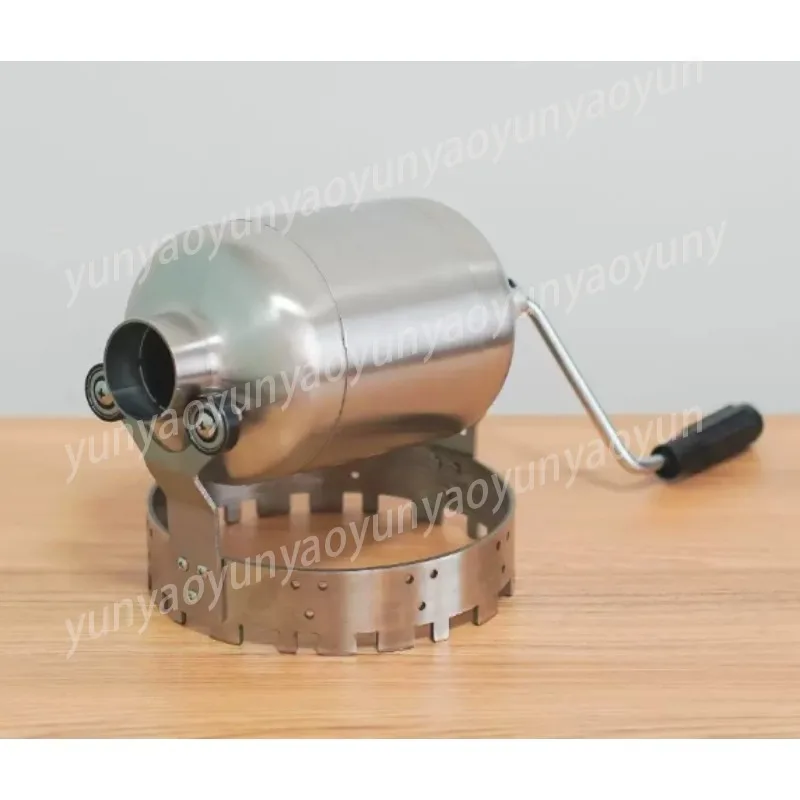 250g Manual Coffee Roaster, Hand Crank Drum Roaster for Commercial Home Use, Stainless Steel