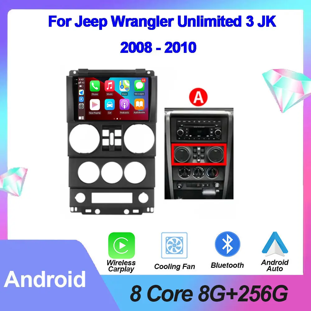 

Автомагнитола для Jeep Wrangler Unlimited 3 JK 2008 - 2010 Android, мультимедийный плеер с GPS-навигацией, Автомагнитола для Carplay