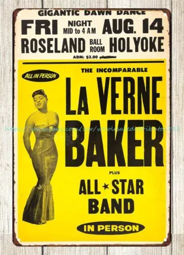 1959 LaVern Baker Roseland Ballroom Concert Poster metal tin sign