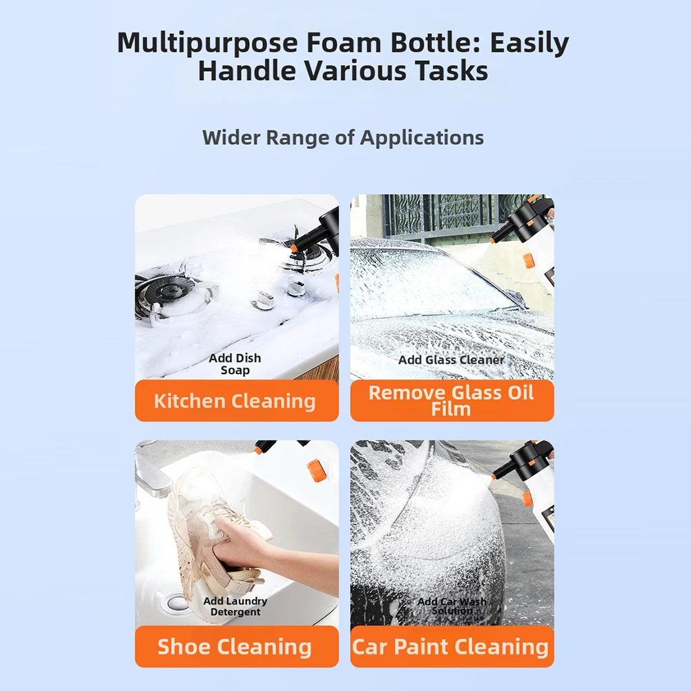 2L Car Wash Electric Foam Sprayers Powerful Efficient High-Pressure Foam Washer Car Washing Cleaning Tool