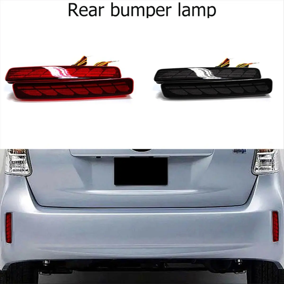 #45C Automotive Parts & Accessories,Rear Bumper Lights for Toyota NOAH VOXY 80 Pruis 40 Series Black (Black)