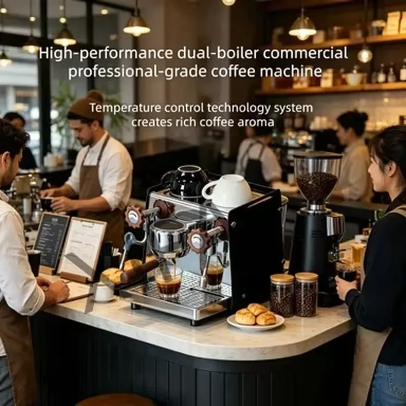 Semi Automatic Commercial Grade Espresso Machine 15 Bar Pressure Adjustable Pre Brew Stainless Steel Suitable For Western
