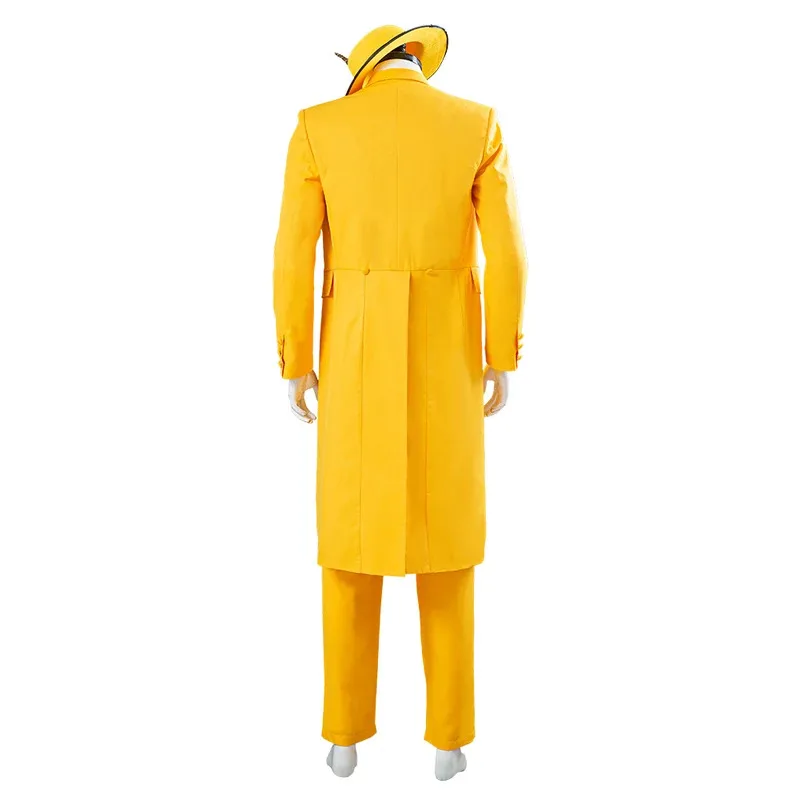 

COSda@The Mask Jim Carrey Cosplay Costume Men Yellow Suit Uniform Shirt Pants Hat Outfits Halloween Carnival Party SuitCOSda@