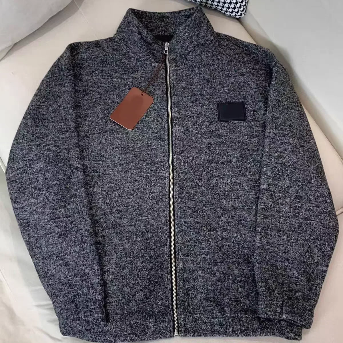 

Итальянский шерстяной свитер LP на осень и зиму, повседневный кардиган на молнии, вязаный свитер, куртка