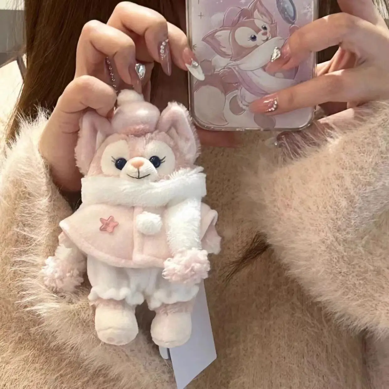 ginza-limited-winter-scarf-lingna-belle-keychain-doll-car-key-holder-bag-accessory-gift-basic-style-from-overseas