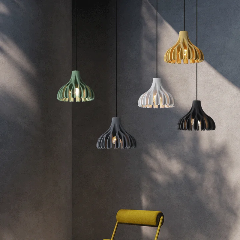 Modern Minimalist Macaron Resin Pendant Lamp Colorful Chandelier For Restaurant Bar Cafe Living Room Decor by Denmark Designer
