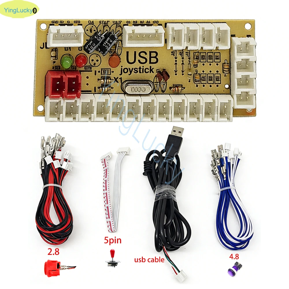 Encodeur USB Arcade sans retard PC PS3 commutateur Raspberry Pi Nintendo vers Joystick pour bouton 5 broches et 2.8MM vers contrôleur de Joystick