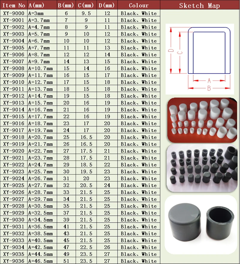Silicone Rubber End Cap Pipe Round Seal Strip Acrylic Tube Cover Machine Protector 3 42 45 50 60 70 80 200mm
