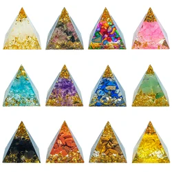 Mini Natural Crystal Pyramid Energy Generator Quartz Amethyst Reiki Healing Crystal Chakra Resin Pyramid Meditation Home Decor