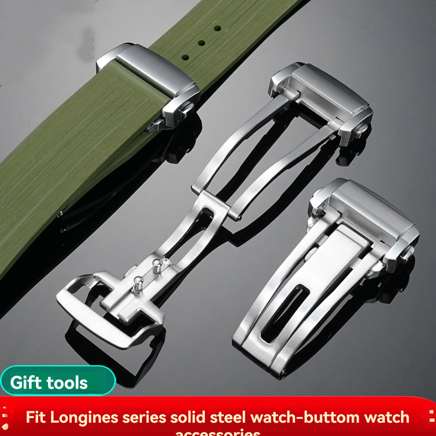 New High Quality Watch Buckle for Longines Conquest Yuedong Time Double Press Folding Buckle Watch Clasp 18mm