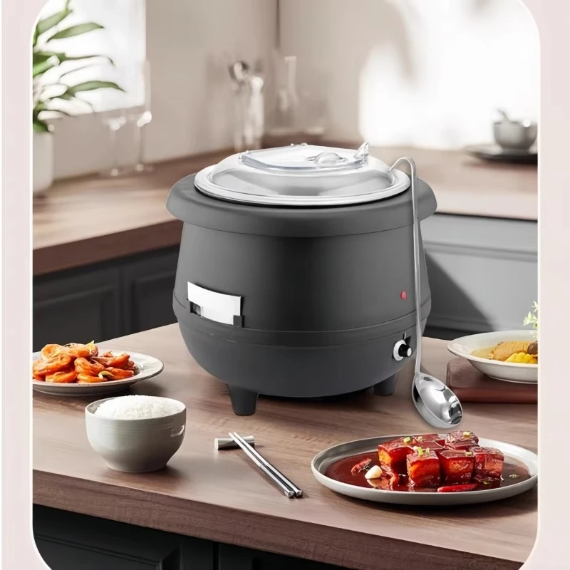 Commercial Buffet 10L    Heating Food Warmer Thickened Stainless Steel Inner Liner Soup Kettle for Restaurant Use