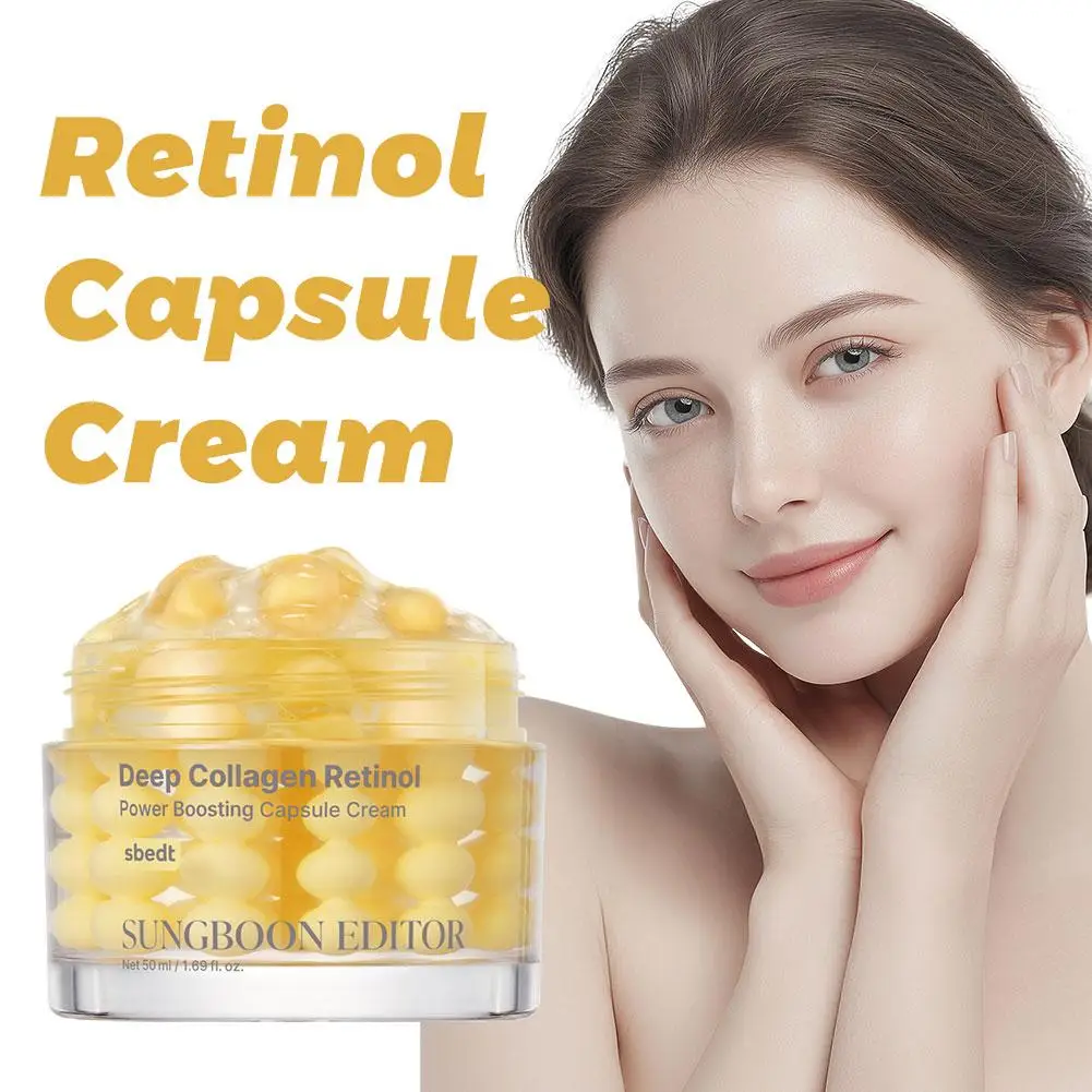 

Collagen Retinol Boosting Capsule Cream Deep Collagen Silk Peptide Ampoule Hydrating and Nourishing Facial Skin Care for Daily