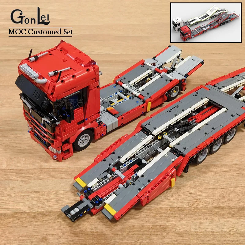 MOC Customed Set 1821Pcs Technical Actros MP3 Truck 42098 Cars Transporter Model Building Blocks DIY Bricks Toys Children Gifts