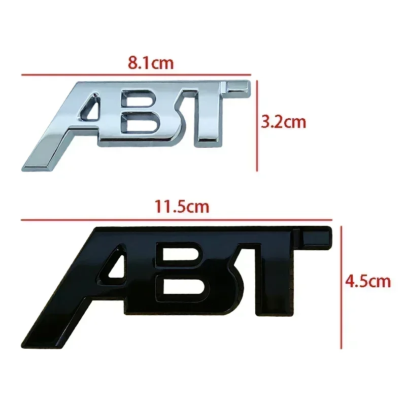 3D Metal ABT Logo Letters Car Front Grill Emblem Badge Sticker For Audi A3 A4 A5 A7 A7 Q3 Q5 Q7 TT RS6 RS3 VW Golf 7 view 3