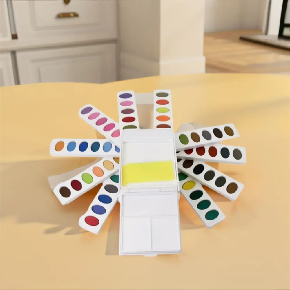 

Plastic Watercolor Paint Box Washable Portable Multi-color Paint Box Expandable Non-toxic Oil Painting Box Outdoor Travel