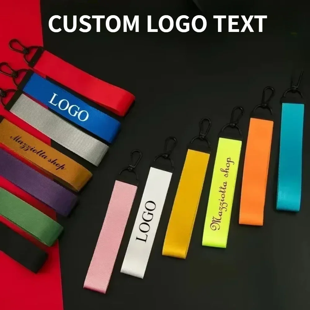 

Custom Logo Text Name Keychain for Men and Women Pure Fabric Creative Key Chain Bag Pendant Streamer Personalize Keyring Gift