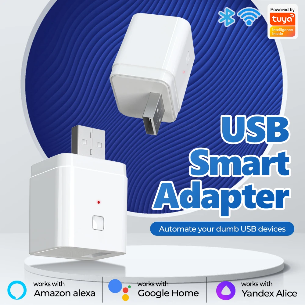 Tuya Smart Micro USB Adaptor Switch 5V WiFi Mini USB Power Adaptor Works with Alexa Hey Google Alice for Smart Home