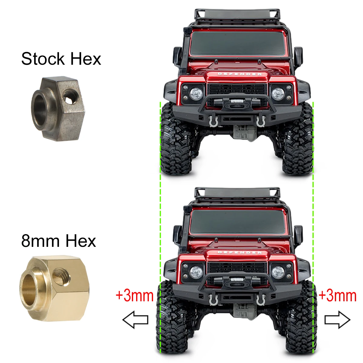 4 قطعة 6 مللي متر 8 مللي متر 10 مللي متر النحاس توسيع محور عجلات عرافة تمديد محول ل 1/10 RC الزاحف TRX4 TRX6 ترقية أجزاء الملحقات #5