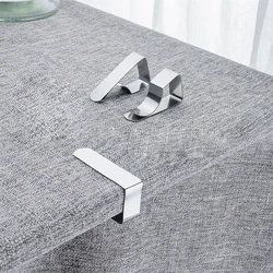 8pcs Stainless Steel Anti-Slip Tablecloth Clamps Non-slip Securing Holder Wedding Camping Promenade Table Cloth Cover Fix Clips