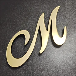 3D Golden Mirror Acrylic 10CM English Letters Wall Sticker Holiday Celebration Party Wedding Decoration Letter Wall stickers ﻿