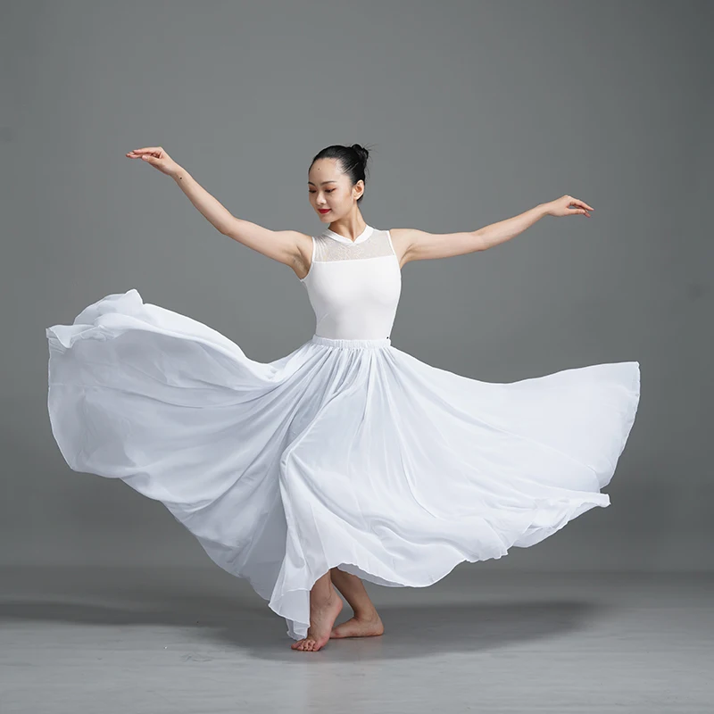 Ballet Belly Dance Women Dancing 360/540/720 Degree Chiffon Skirt Gypsy Long Skirts Dancer Practice Wear Assorted Dance Skirt