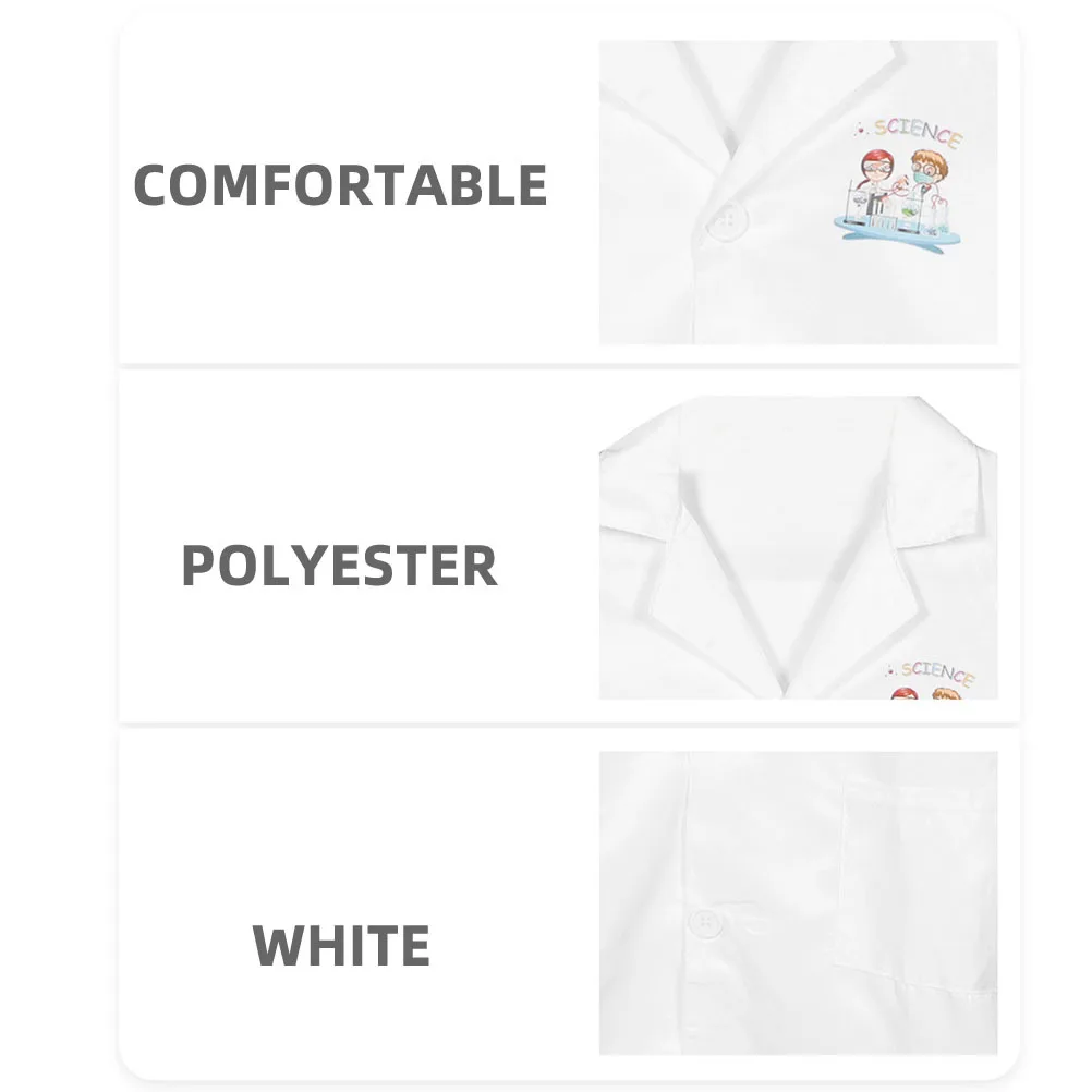 2 قطعة معطف مختبر العلوم مخصص الأبيض عالم زي للمشروعات المدرسية معطف المختبر لعب الأدوار زي ل #2