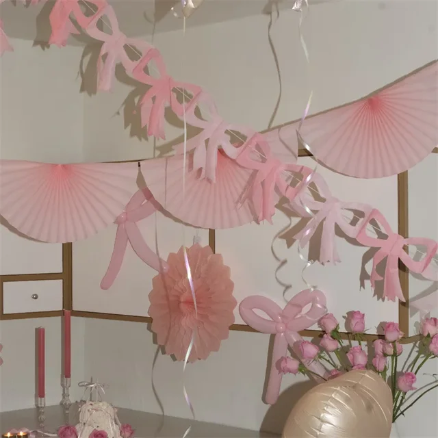Słodka księżniczka INS papierowa kokardka trznadel girlanda baner dla dziewczynki dekoracja urodzinowa Baby Shower wesele rekwizyty fotograficzne