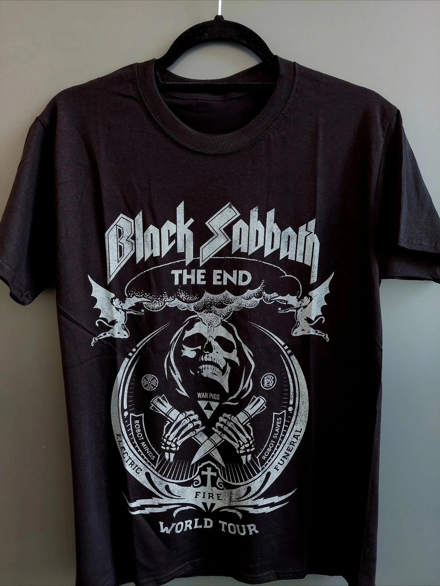 Black Sabbath The End World Tour Grafik-T-Shirt, 100 % Baumwolle, Heavy Metal Print-T-Shirt, Unisex Doom Rock Kurzarmshirt