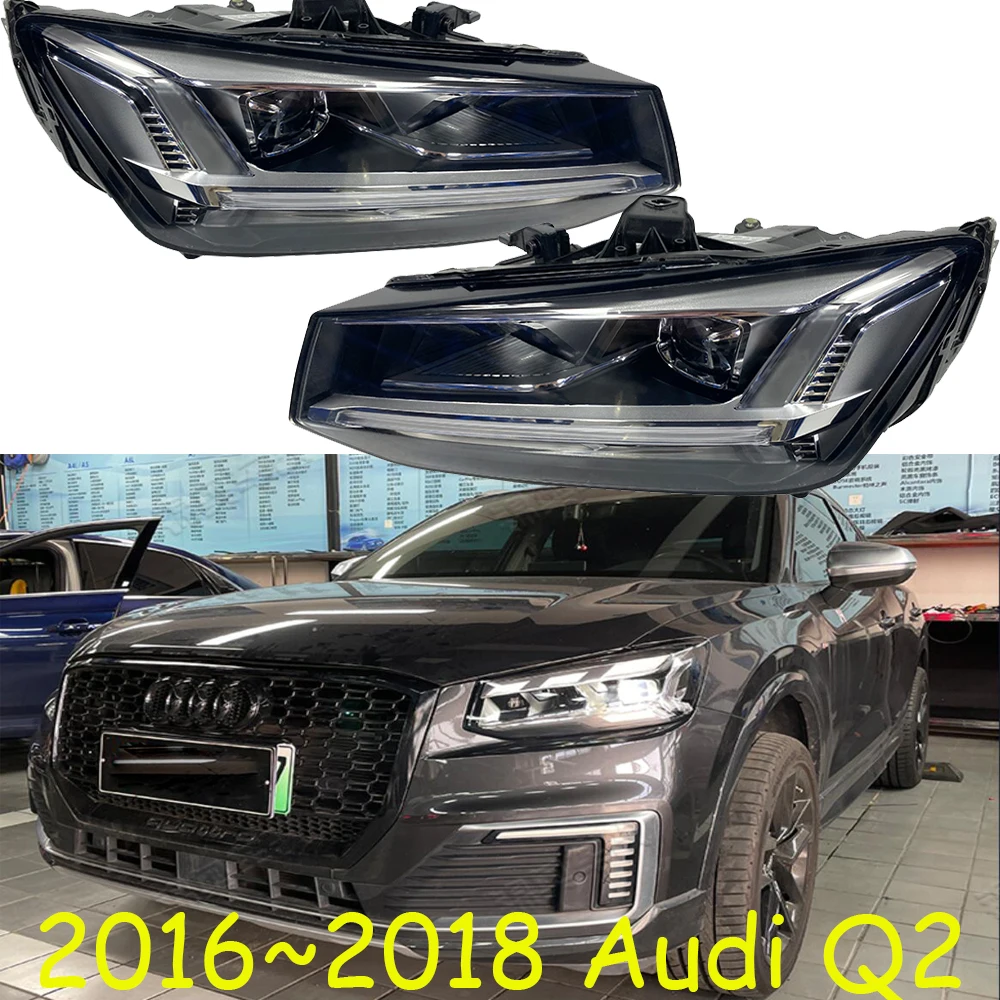 1pcs car bumper headlamp for Audi Q2 headlight 2018～2021y LED DRL car accessories ALL IN LED for Audi Q2 fog light