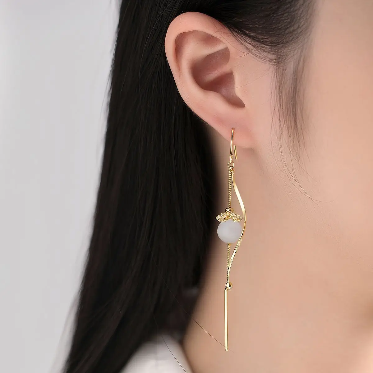 New Unique Design Long Tassel Earrings Female Fashion Ear line Drop Earrings Wedding Jewelry