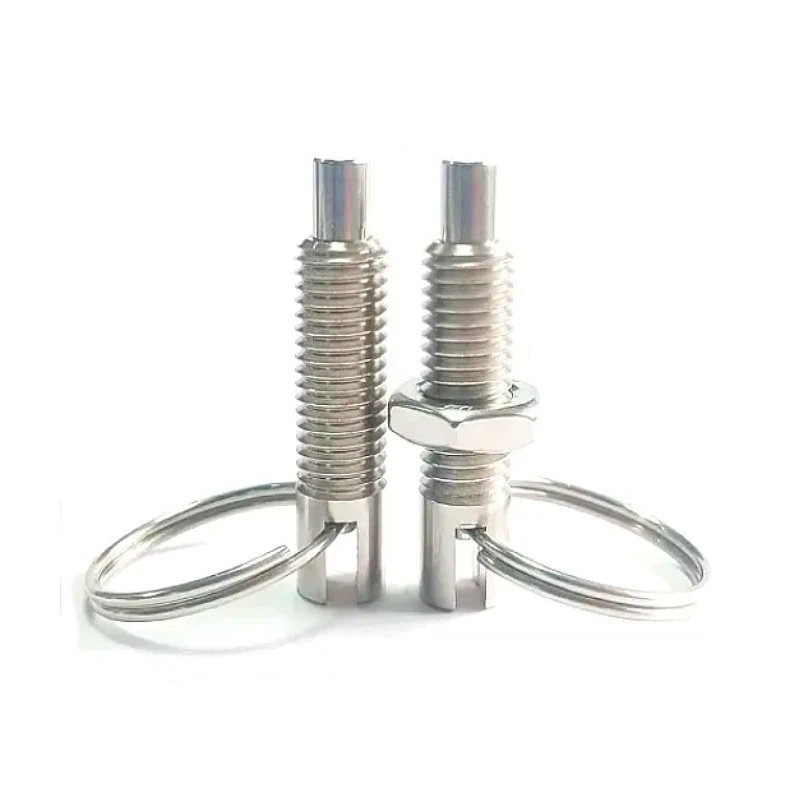 

1PCS Stainless Steel Slotted Pull Ring Indexing Pin Self-locking Knob Post M8 M10 Retractable Spring Positioning Bolt