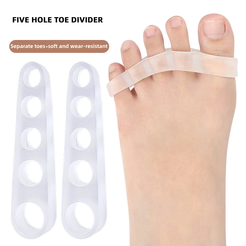 2pieces=1pair Soft Gel Toe Spacers Five-finger Corrector for Bunions Toe Stretcher for Pain Relief From Plantar Fasciitis