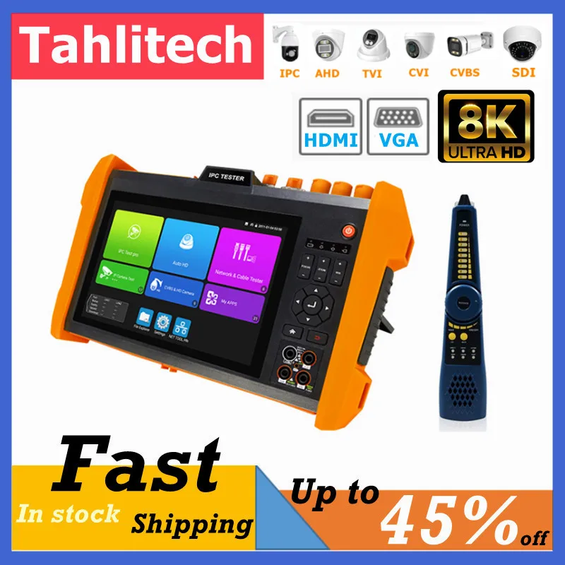 

8K CCTV Tester IPC Tester H.265 IPC AHD CVI TVI SDI Camera SFP Optical Module Color Bar Generator All in one Tester Monitor K15