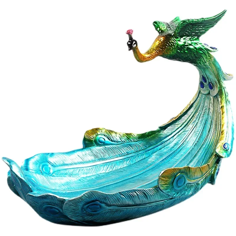 Creative peacock sashimi salmon seafood platter dry ice plate artistic conception dishes tableware hot pot