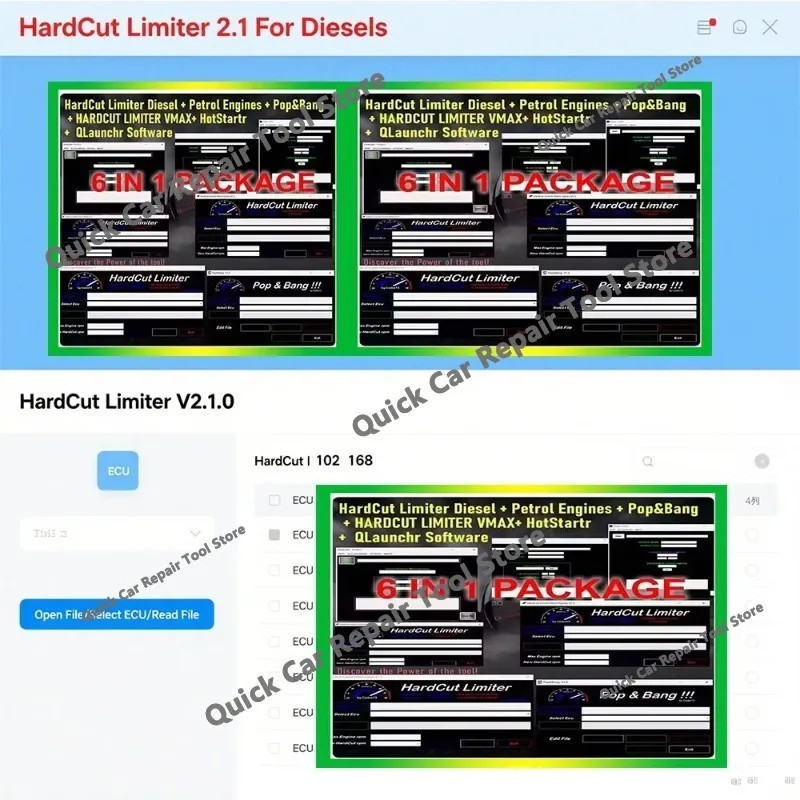 hot 6 IN 1 PACKAGE ECU Software HardCut Limiter Diesel  Petrol Engine UltraCuttr Pop&Bang  HARDCUT VMAX + HotStartr + QLaunchr