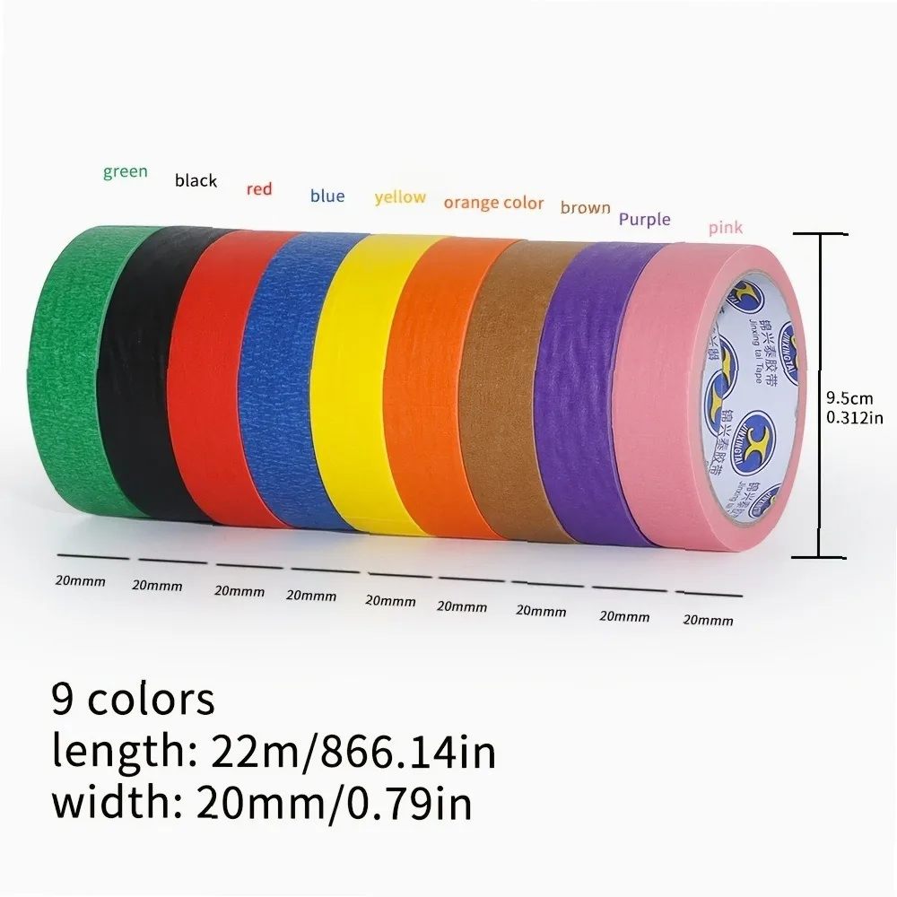 Washi Tape Set 20mm/25mm  Colorful Masking Tape for Labeling Scrapbooking Journaling DIY Crafts Art Decor School Supplies