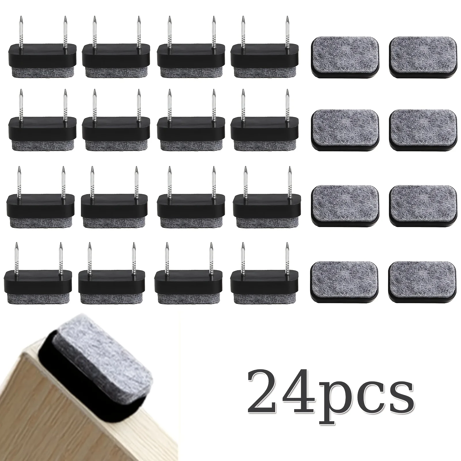 24pcs Thickened Felt Pads, Reducing Noise for Chair Sliding and Protecting Hardwood Floors, Scratch-Resistant and Non-Slip