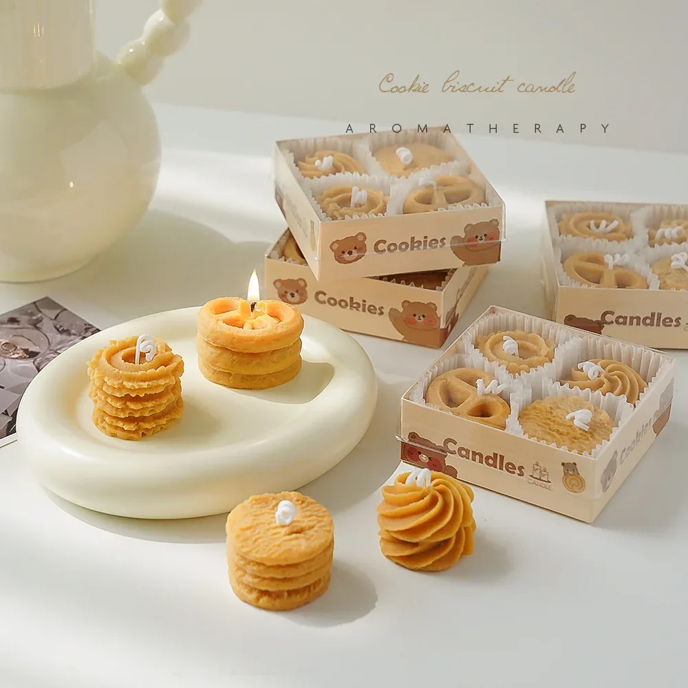 Caja de galletas hecha a mano, vela perfumada, aromaterapia, vela de cera de soja, velas de boda, cumpleaños, fiesta, decoración del hogar