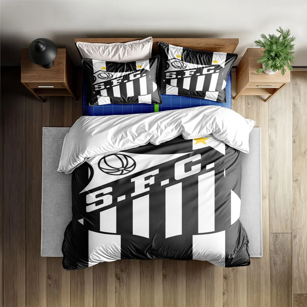 Juego de funda nórdica Santos Futebol Clube sin sábana, juego de ropa de cama King Queen doble, tamaño individual