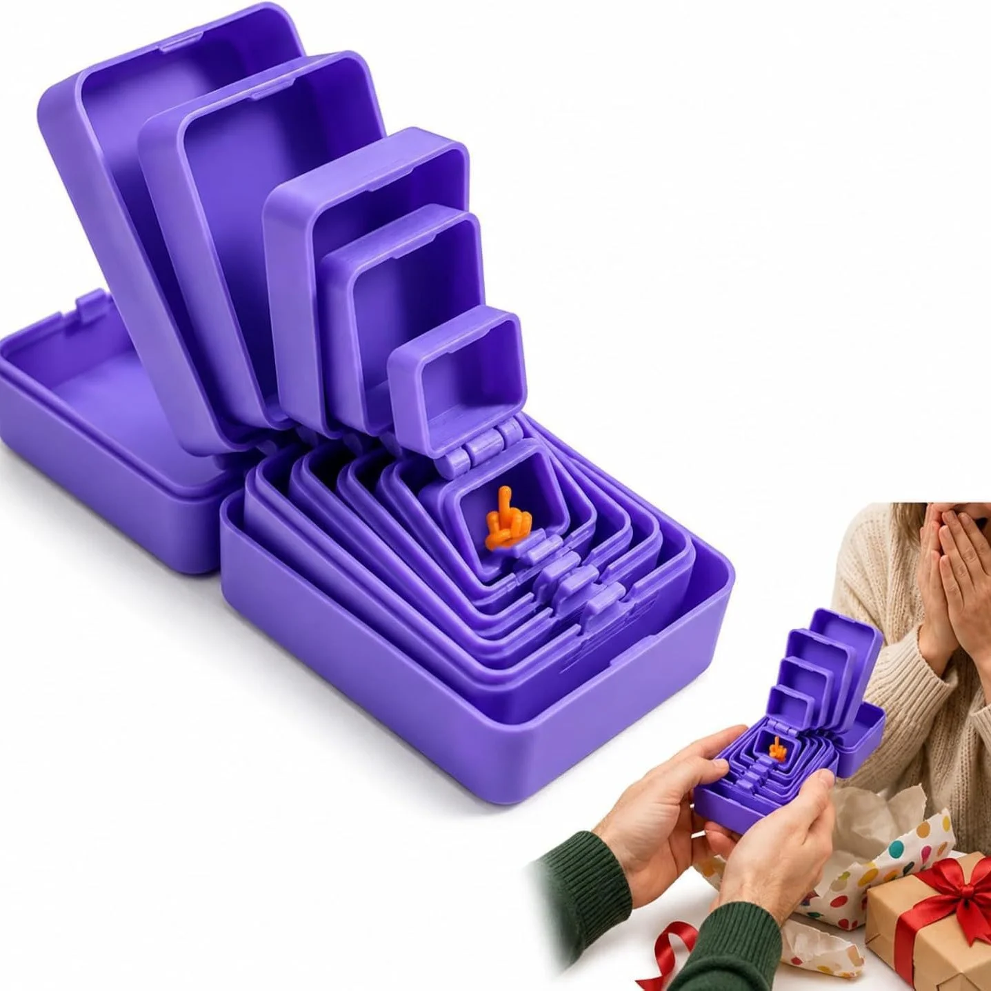 The New 3D-Printed 6-Layer Nested Box Surprise Box Prank Prop Can Be Used For A Birthday Party For Rings Or As A Holiday Gift