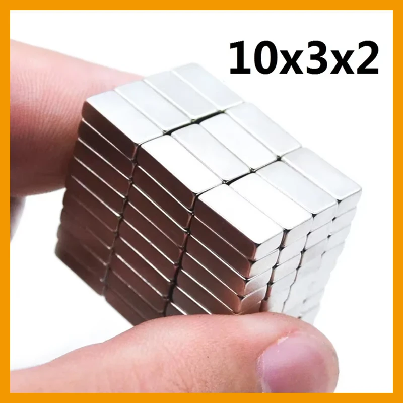10x3x2mm 20/50/100/300/500/1000/2000Pcs Starke NdFeB Imanes Magnete Block Neodym 10*3*2 Super Leistungsstarke Permanent Magnetische