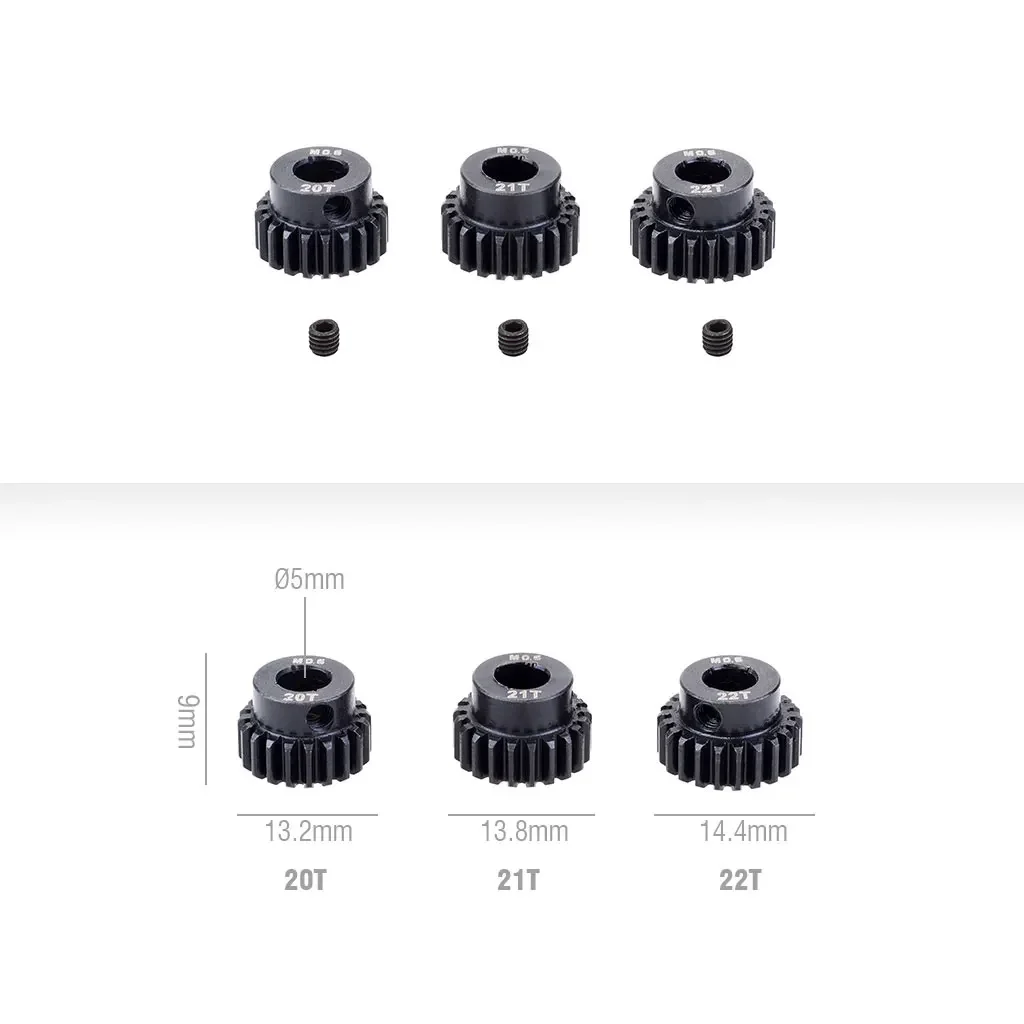 M0.6 17T 18T 19T 20T 21T 22T 23T 24T 25T 26T 27T 28T 5mm SHAFT โลหะ Pinion เหล็กมอเตอร์เกียร์สําหรับ 1/10 RC รถอะไหล่ของเล่น