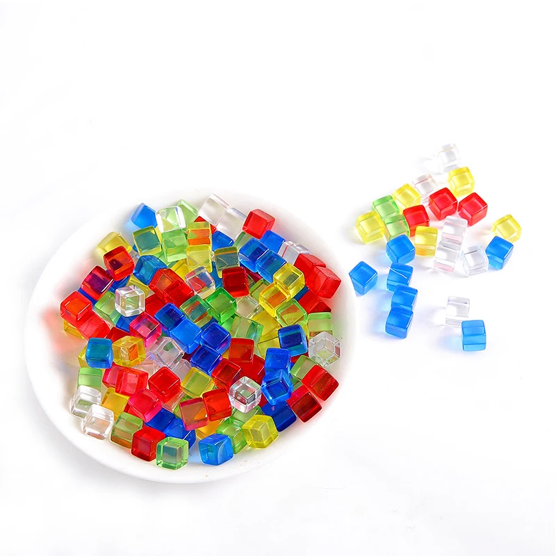 300PCS Helder Acryl Vierkante Centimeter Kubussen Blokken 10MM Wiskunde Spelletjes Voor Kinderen Educatief Speelgoed Klaslokaal Onderwijs levert